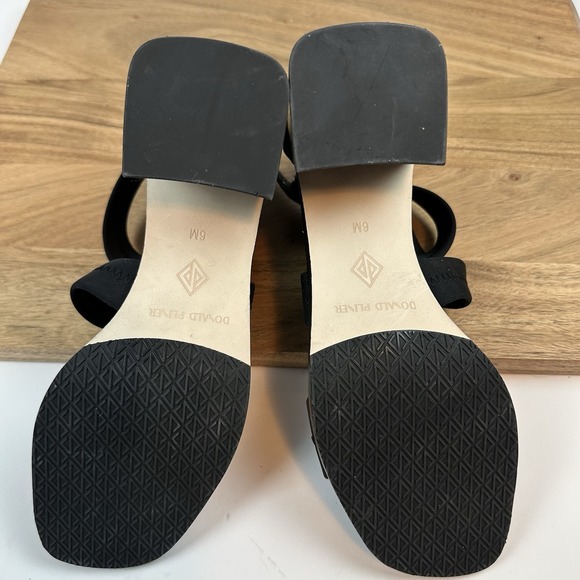 Womens Donald J Pliner Helen Black Leather Strappy Buckle Sandals Heels Size 6 M - Picture 7 of 8